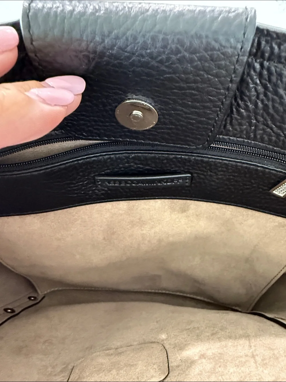 Rebecca Minkoff Black Pebbled Leather Studded Hobo Shoulder Bag